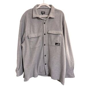 DRL Essentials Gray Button-Up Fleece Shacket